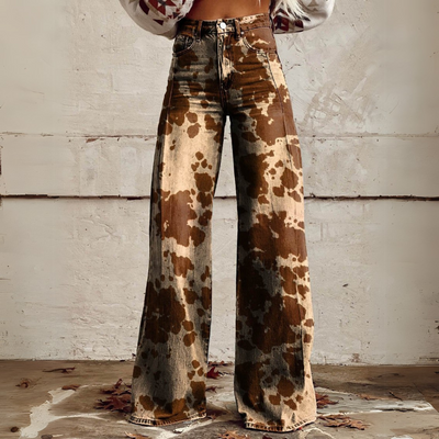 Hoch geschnittene weite Hosen für Damen