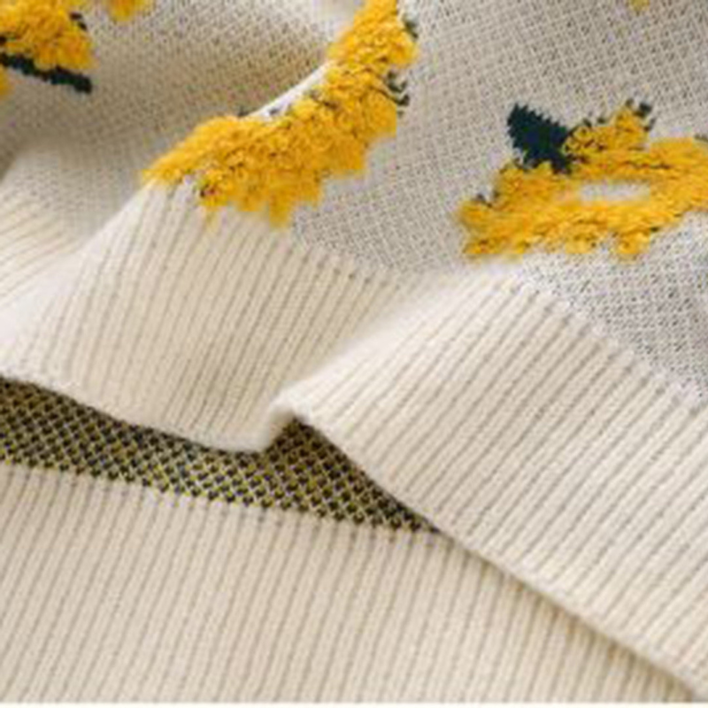 Pullover mit Sonnenblumenmuster für Damen