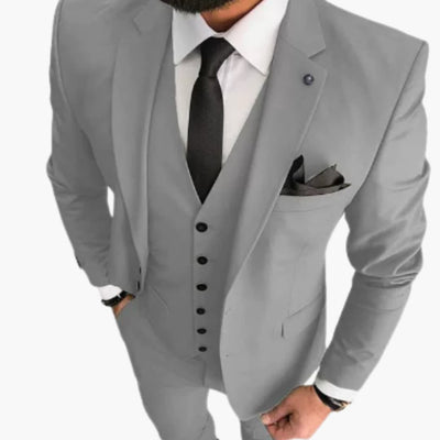 Slim Fit Anzug Set - Herrenanzug 3-teilig für Hochzeit Event