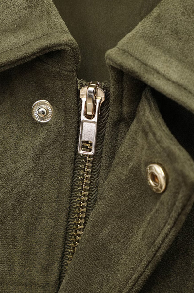 MIRAVO | Wildleder-Pilotenjacke mit Fledermausärmeln – Grün