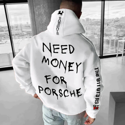 Warm Bedruckter Kapuzenpullover Für Herren | Übergröße