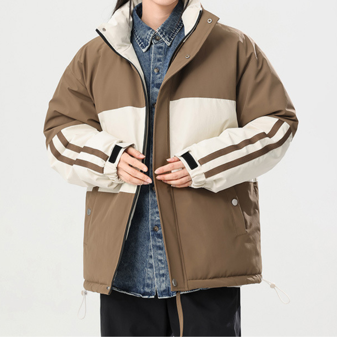 Gesteppte Jacke mit Farbblöcken für Herren