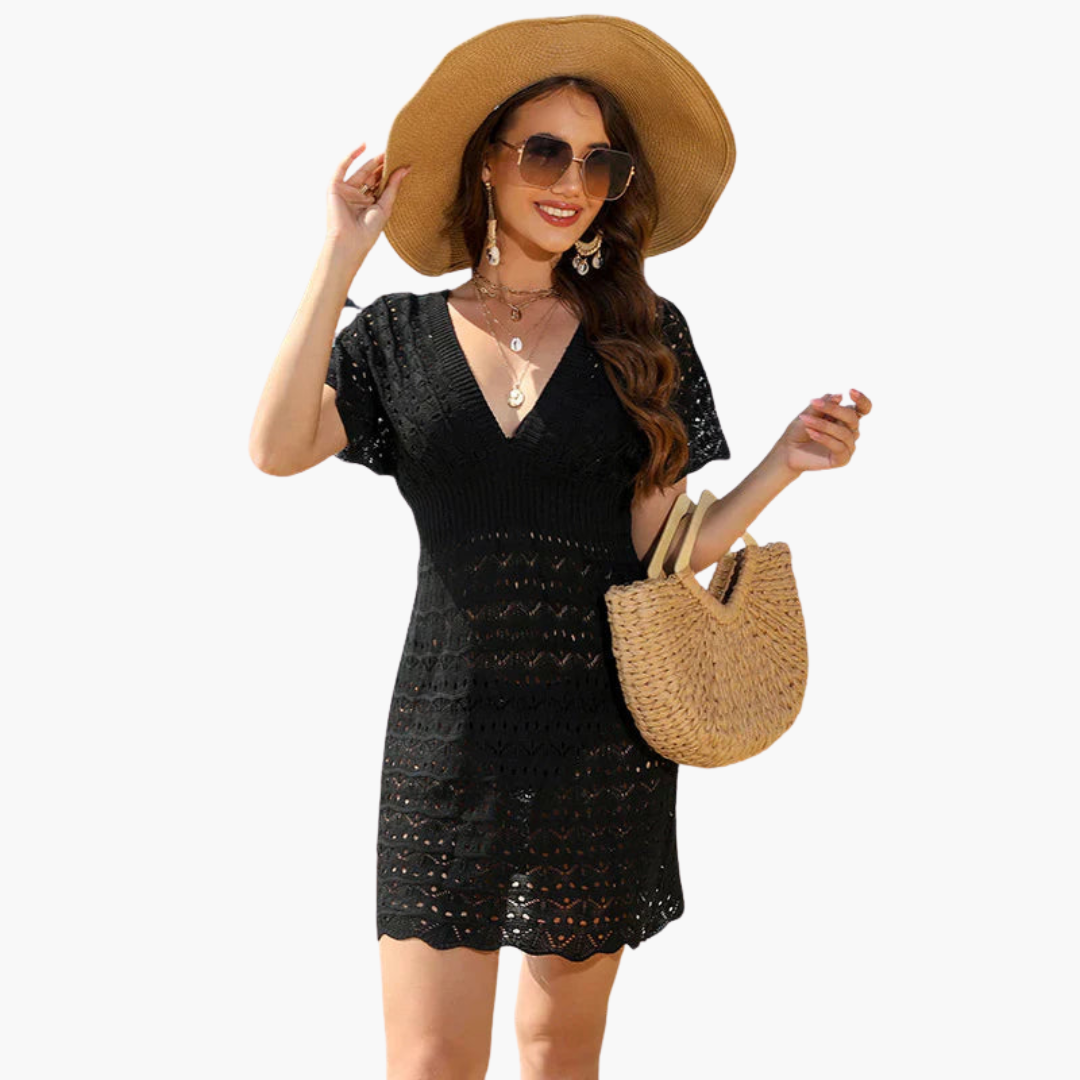 Häkel-Strandkleid - Damen Bikini Cover-Up im Boho-Stil