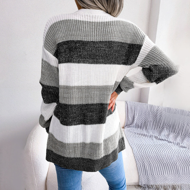 Gestreifte Strickjacke für Damen
