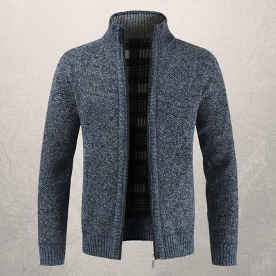 Gemusterte Strickjacke mit Reißverschluss für Herren