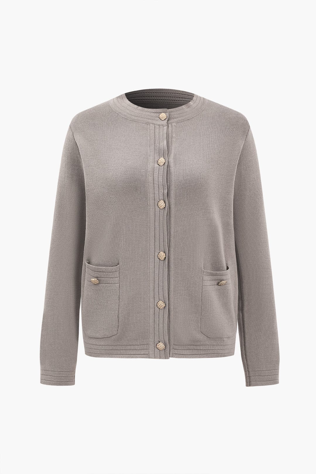 Rosina | Klassisches Strick-Zweiteiler-Set mit Cardigan & Wide-Leg-Hose