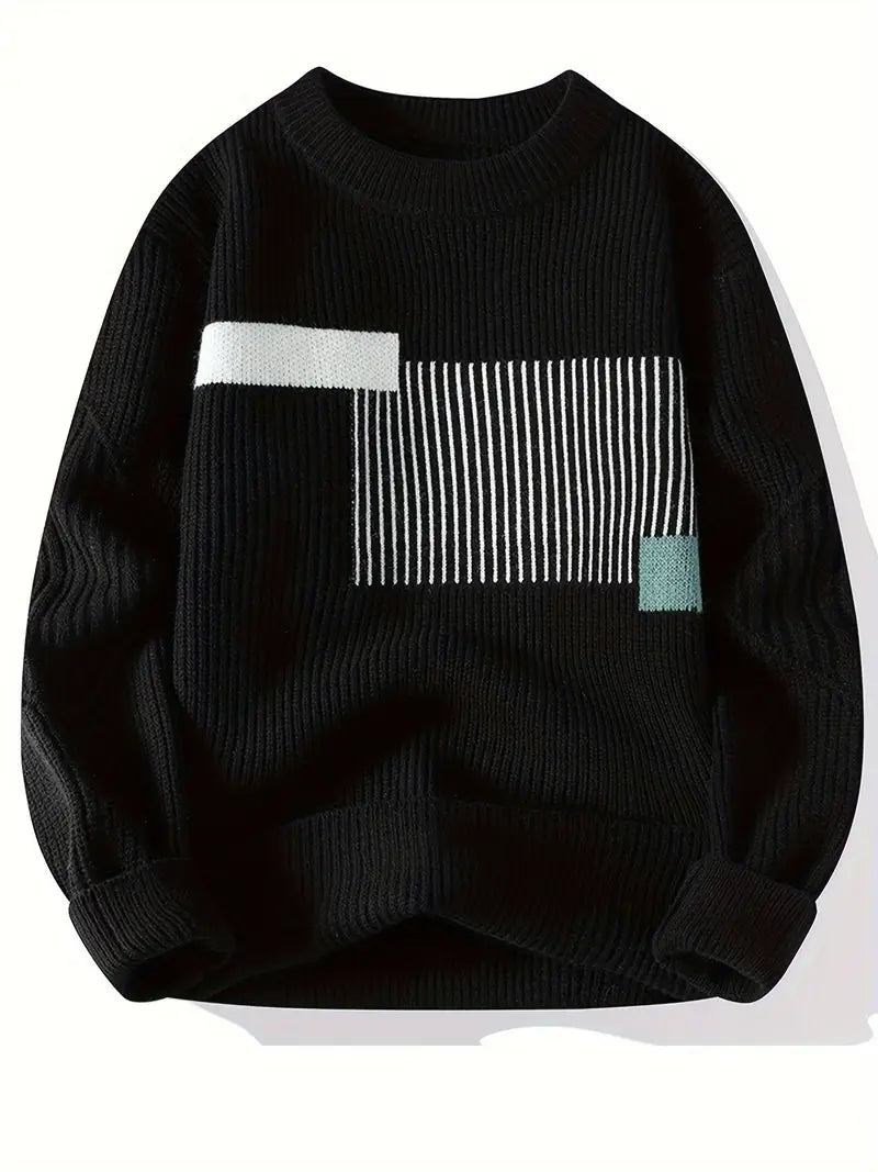 Arlen – Eleganter Langarm Pullover Mit Geometrischem Muster