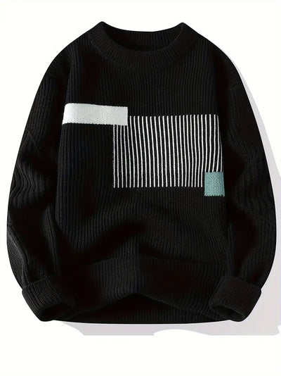 Arlen – Eleganter Langarm Pullover Mit Geometrischem Muster