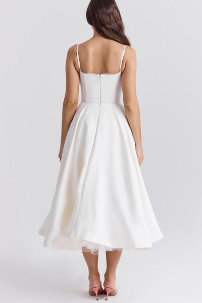 Lorraine® | Trägerloses, ärmelloses Tutu-Maxikleid mit V-Ausschnitt