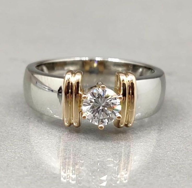 Vintage Offene Goldfaden Silberring