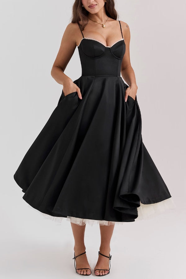 Lorraine® | Trägerloses, ärmelloses Tutu-Maxikleid mit V-Ausschnitt