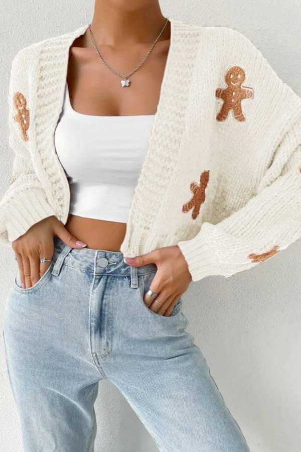 Marianne® | Lässiger Cardigan mit Cookie-Man-Muster