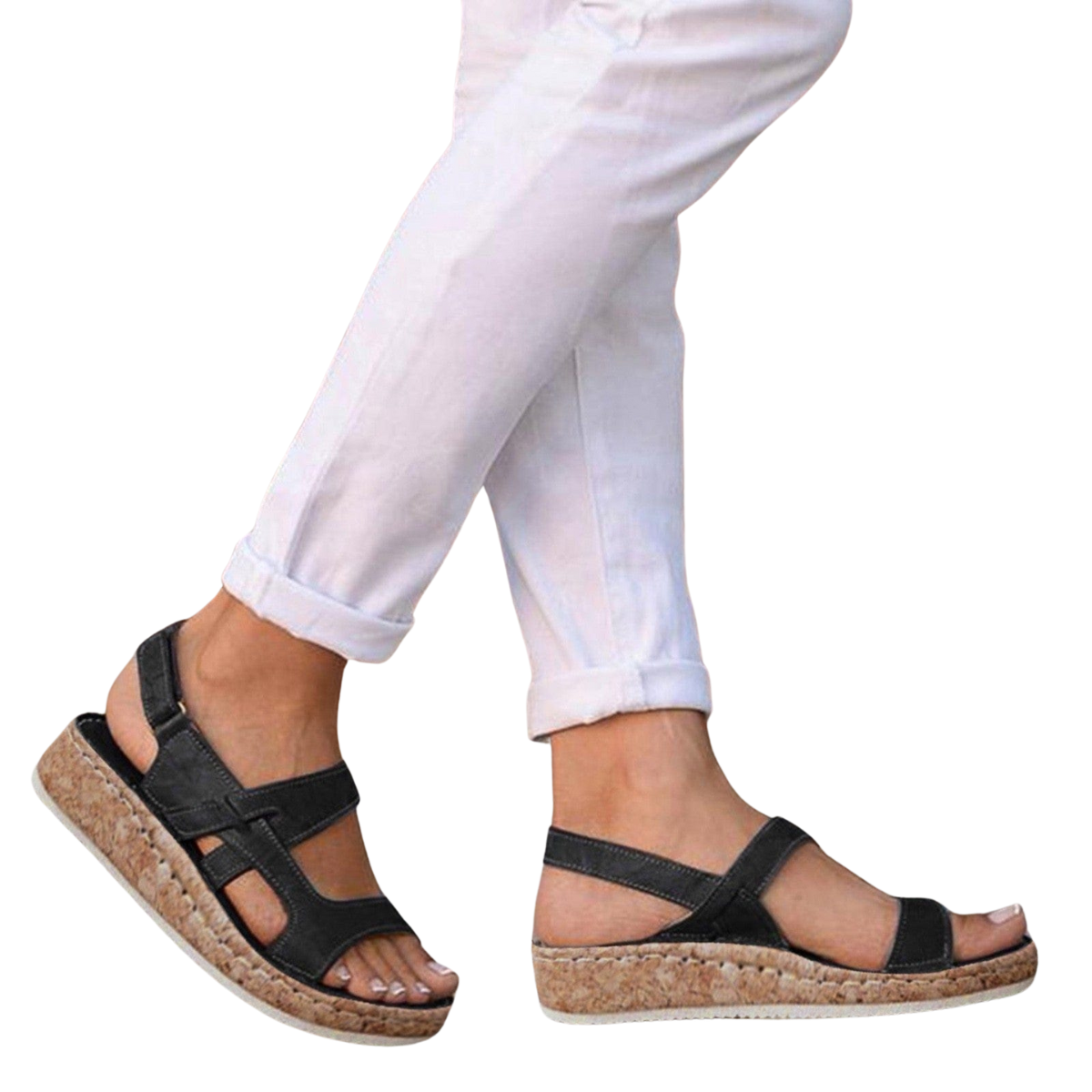 Korksohle Klett Sandalen Für Damen