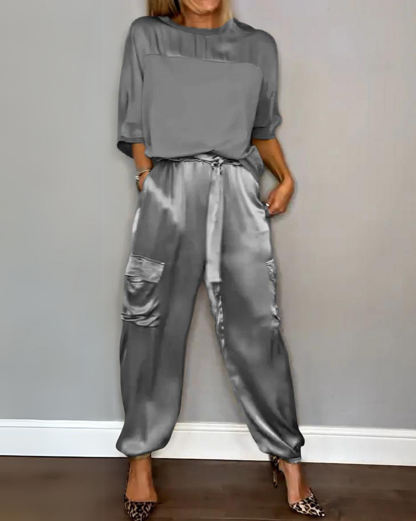 Elisa™ - Set mit halben Ärmeln aus Satin