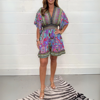 Gemusterter kurzer Jumpsuit für Damen