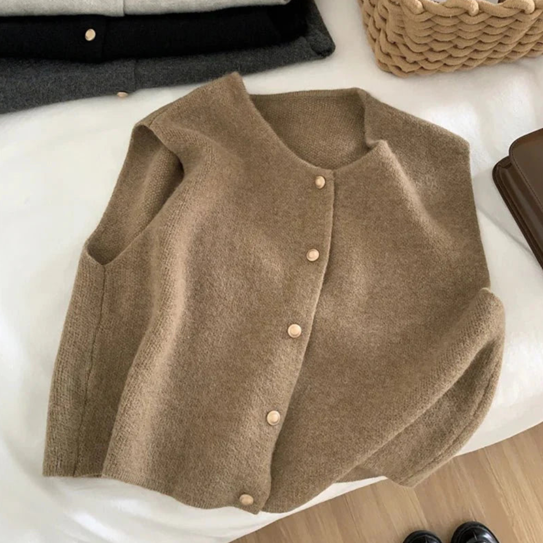 Damen Ärmellose Geknöpfte Weste | Lässig