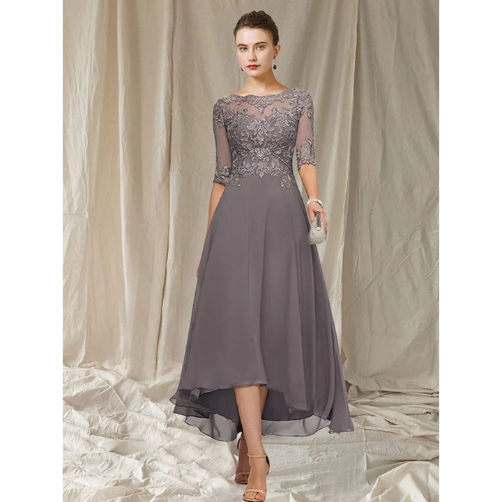 Elegantes Kleid Mit 3/4 Ärmeln Für Damen | Midi