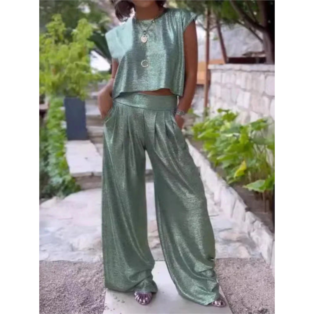 Glänzendes Zweiteiler-Set für Damen