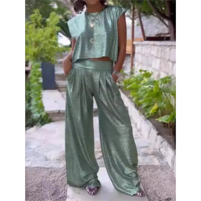 Glänzendes Zweiteiler-Set für Damen