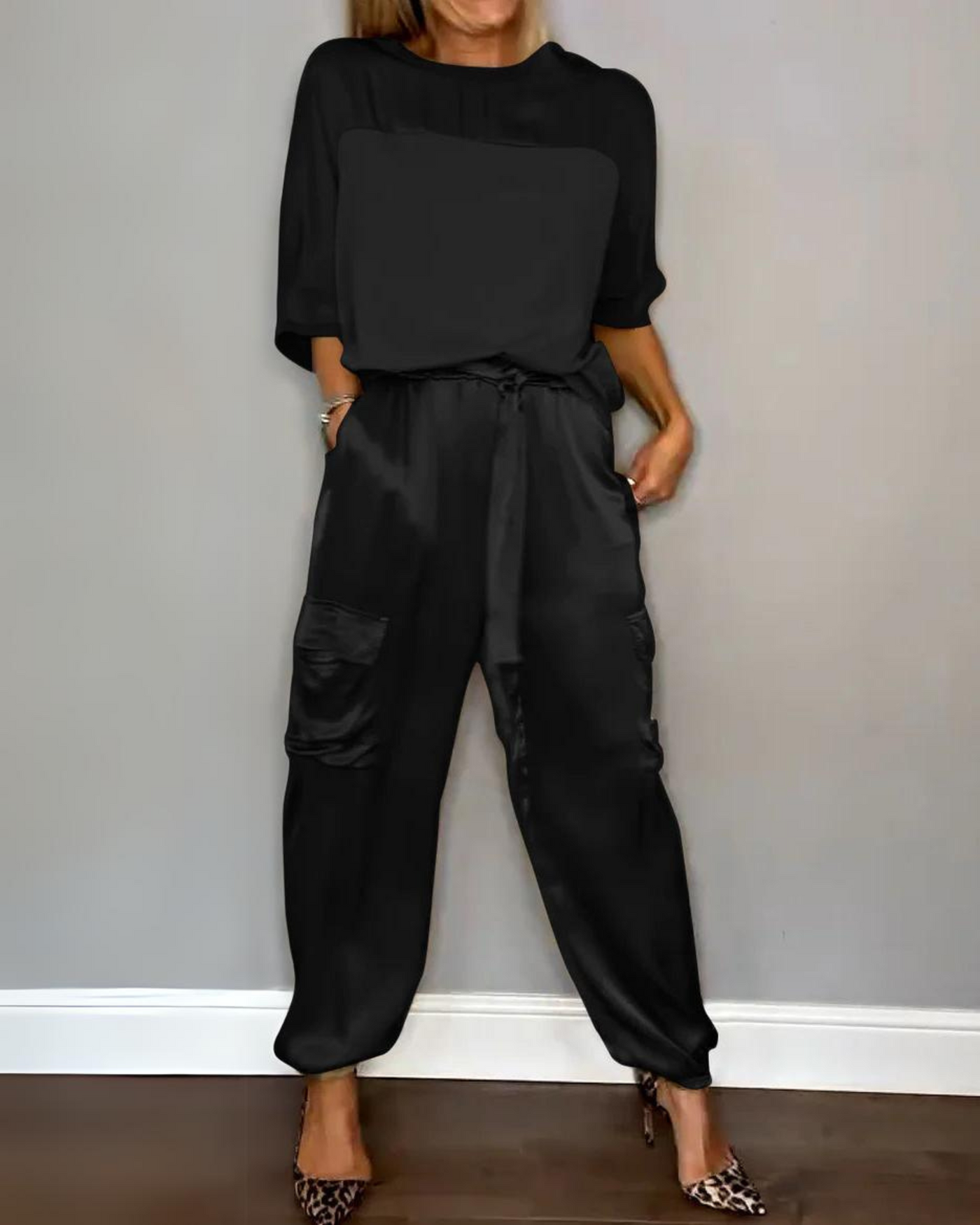 Elisa™ - Set mit halben Ärmeln aus Satin