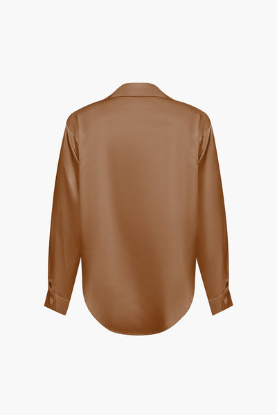 Florentine | Elegante Langarm-Bluse aus seidigem Satin