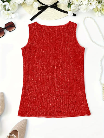 Uma – Elegantes ärmelloses Top mit Pailletten