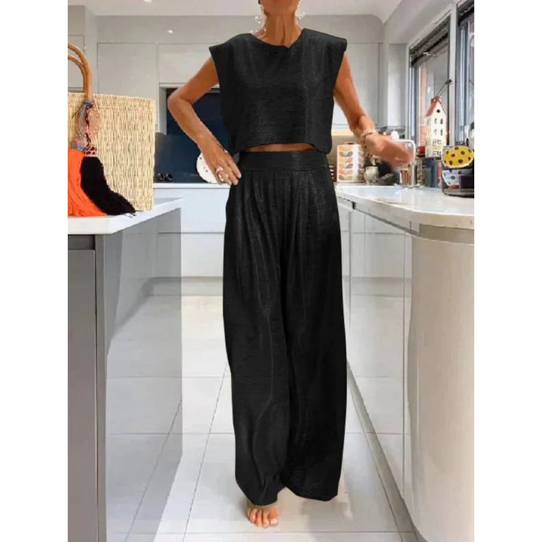 Glänzendes Zweiteiler-Set für Damen