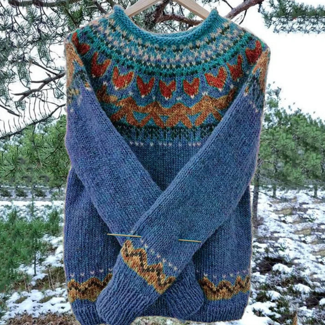 Winterpullover Im Vintage-stil Für Damen | Rundhalsausschnitt