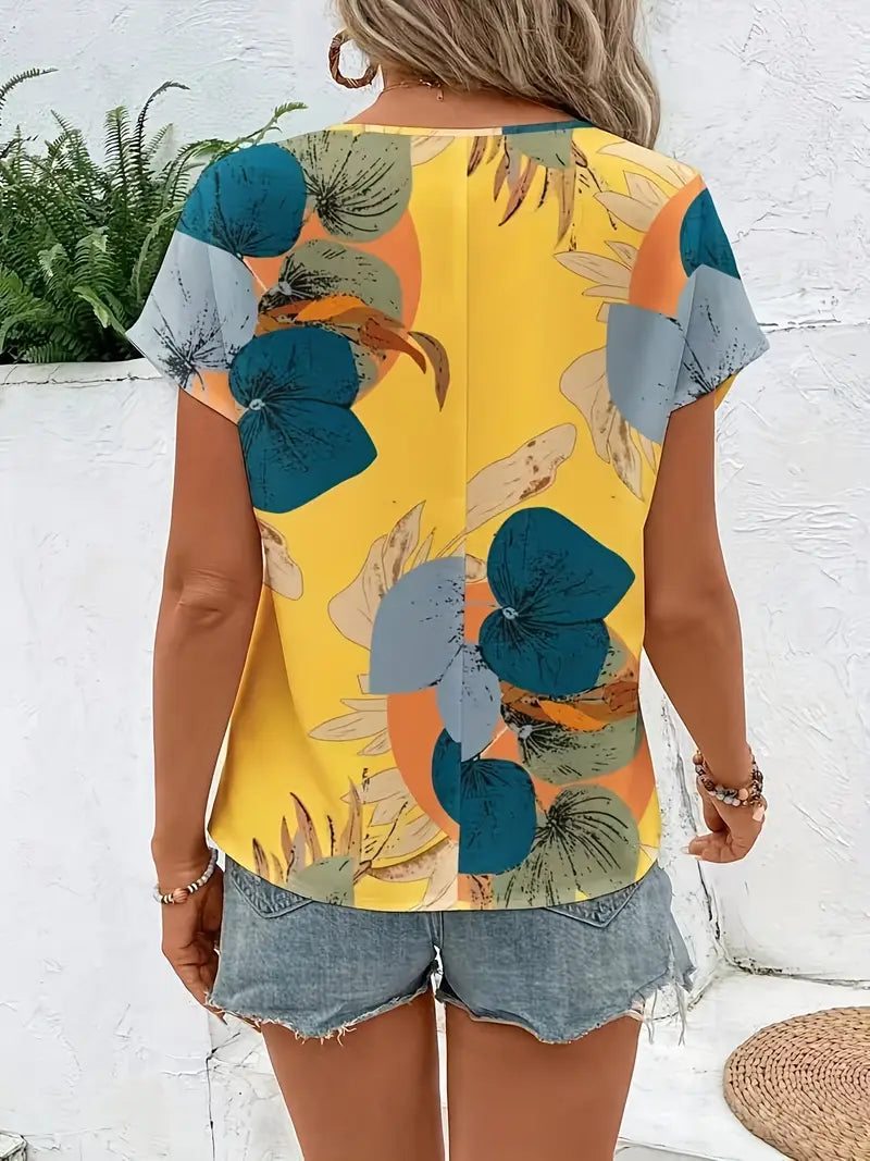 Chiara | Elegante Vintage-Bluse mit Blumenmuster