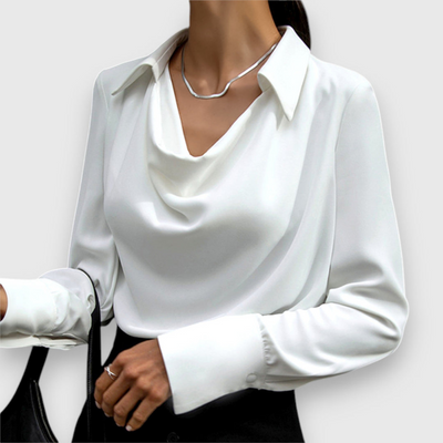 Drapierte Satinbluse für Damen