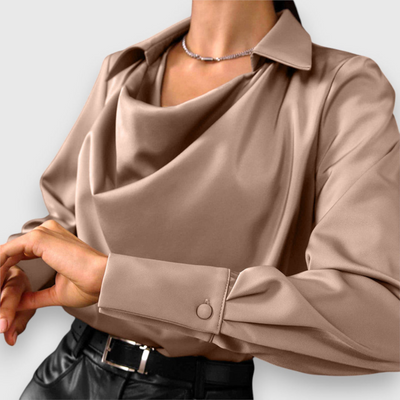 Drapierte Satinbluse für Damen
