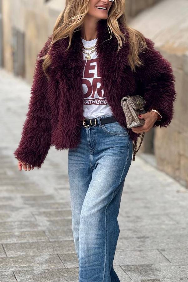 Mae® | Fuchsiafarbene Fleecejacke
