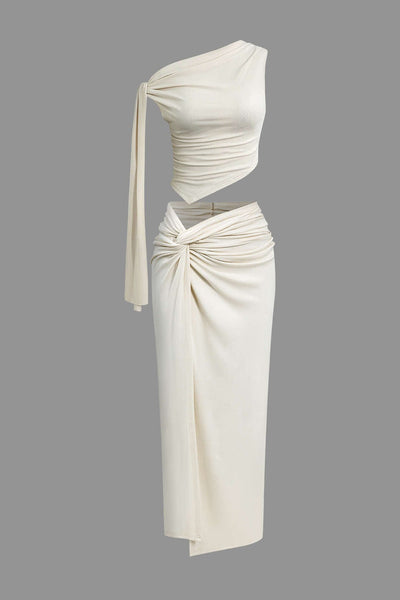 Eveline | Elegantes Zweiteiler-Set mit One-Shoulder-Top & Wickelrock