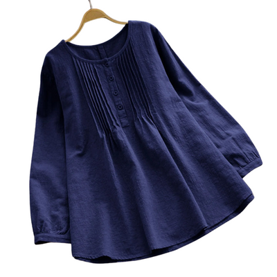 Gefaltete Langarmbluse Für Damen