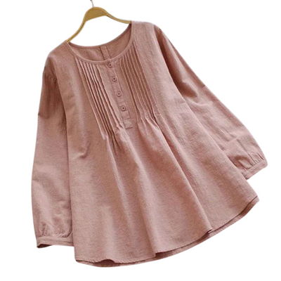 Gefaltete Langarmbluse Für Damen