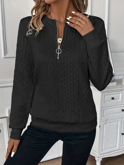 Elysha™ - Texturiertes Quarter-Zip Pullover