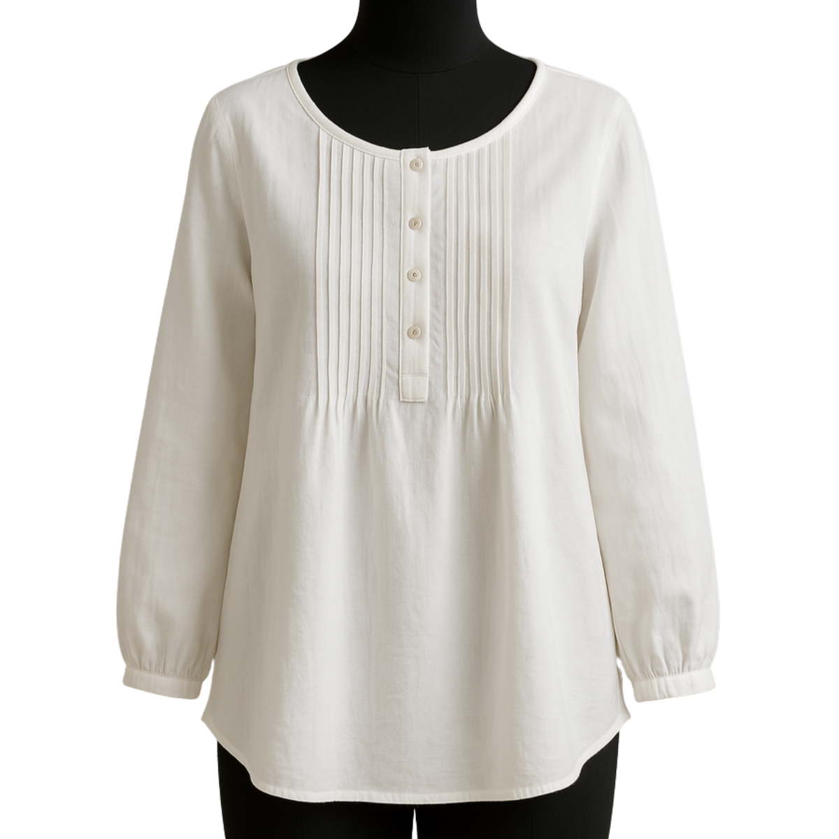 Gefaltete Langarmbluse Für Damen