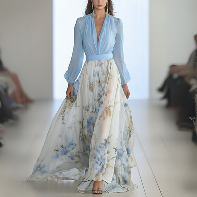 Fließendes Design Maxikleid für Damen