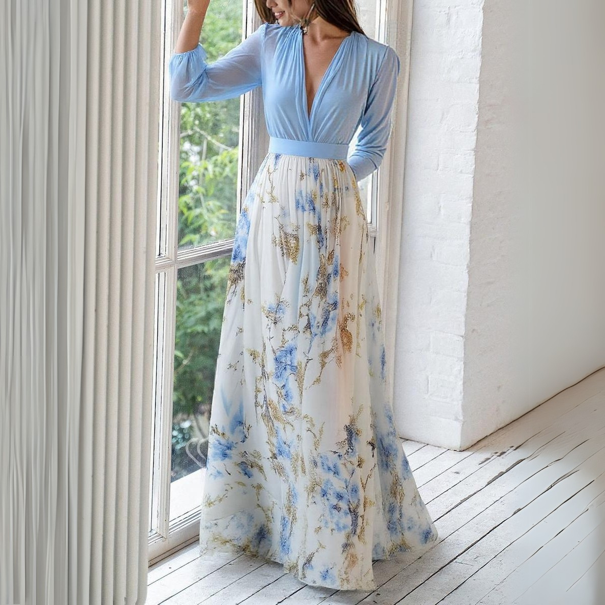 Fließendes Design Maxikleid für Damen