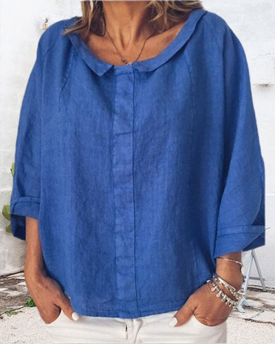 Nora - ein locker sitzendes hemd in einer einfarbigen farbe