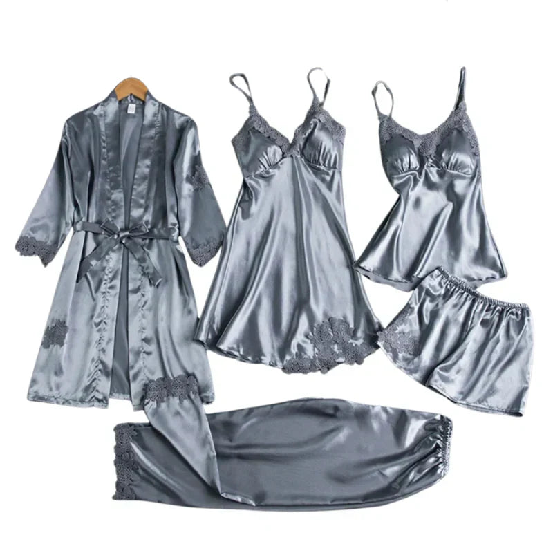 Audrey - 5 Teiliges Satin Set
