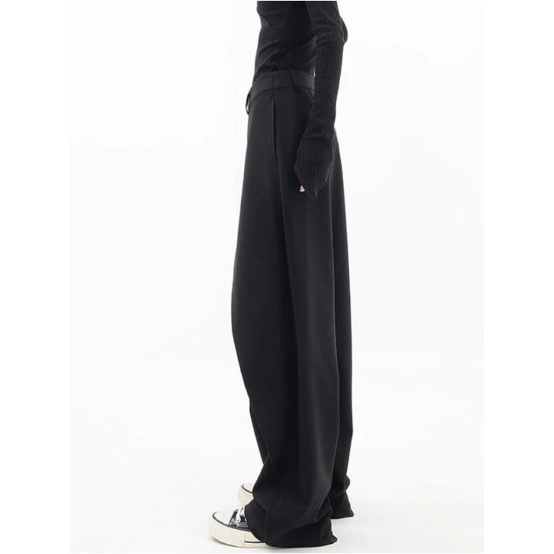 Damenhose Mit Hoher Taille Und Weitem Bein | Asymmetrisch