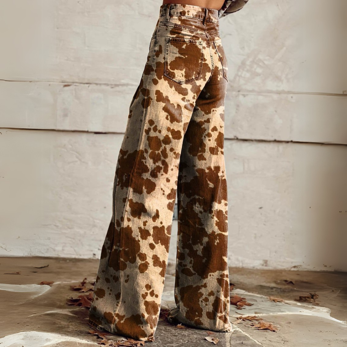 Hoch geschnittene weite Hosen für Damen