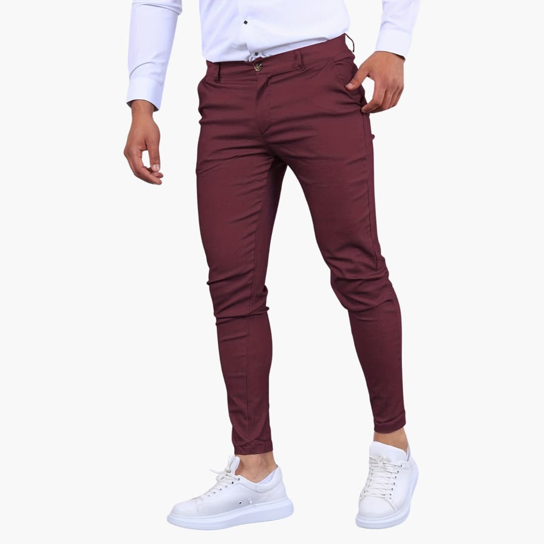 Herren Slim Fit Hose in Knöchellänge mit Taschen