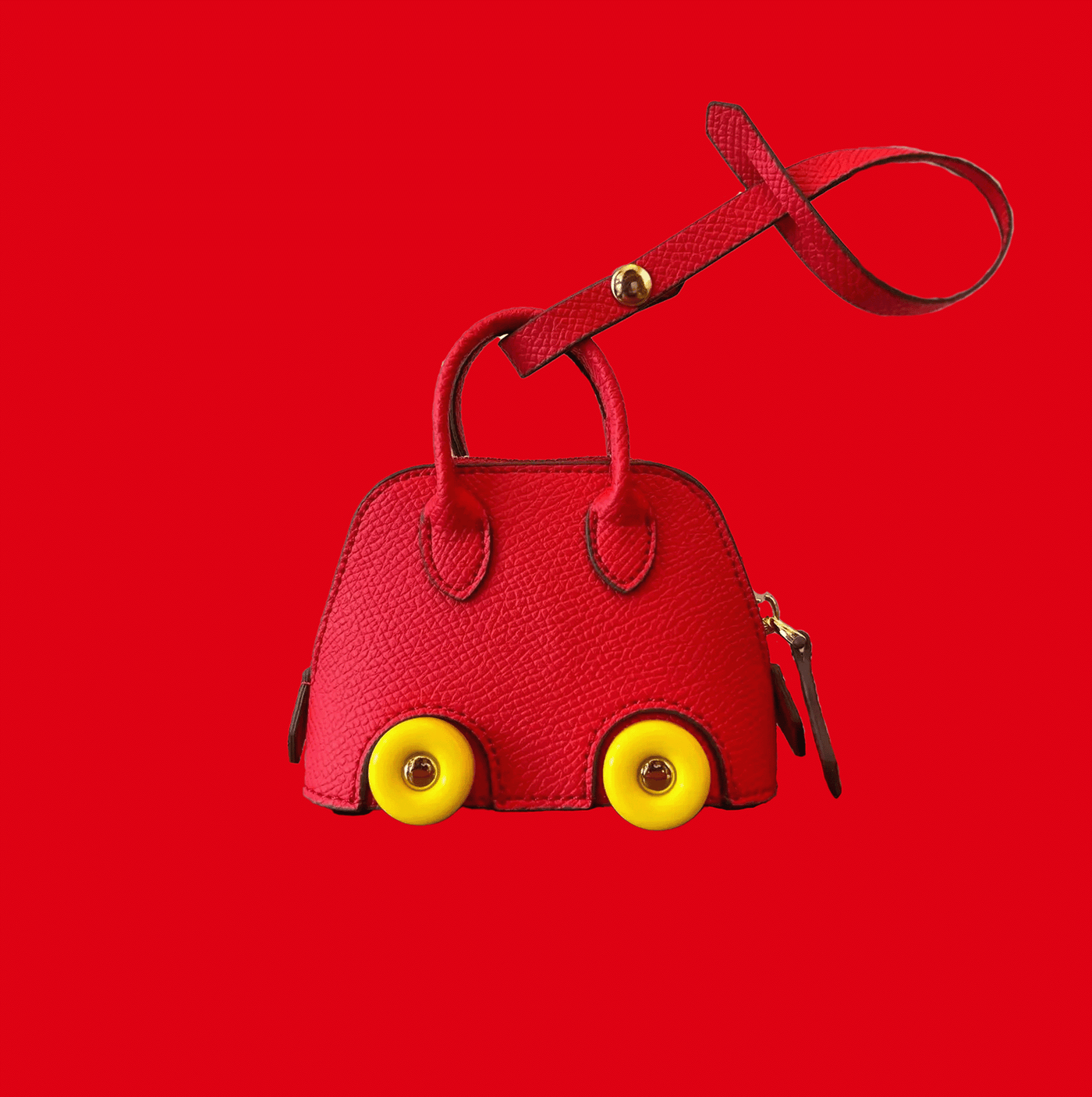 Luxuriöser Mini-Handtaschenanhänger aus veganem Leder – Modisches Accessoire