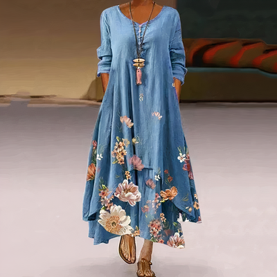 Elegantes baumwollkleid für frauen