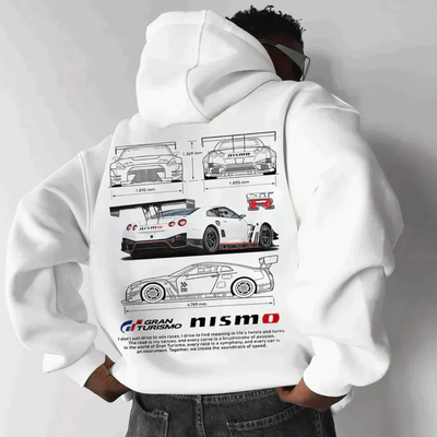 Warm Bedruckter Kapuzenpullover Für Herren | Übergröße