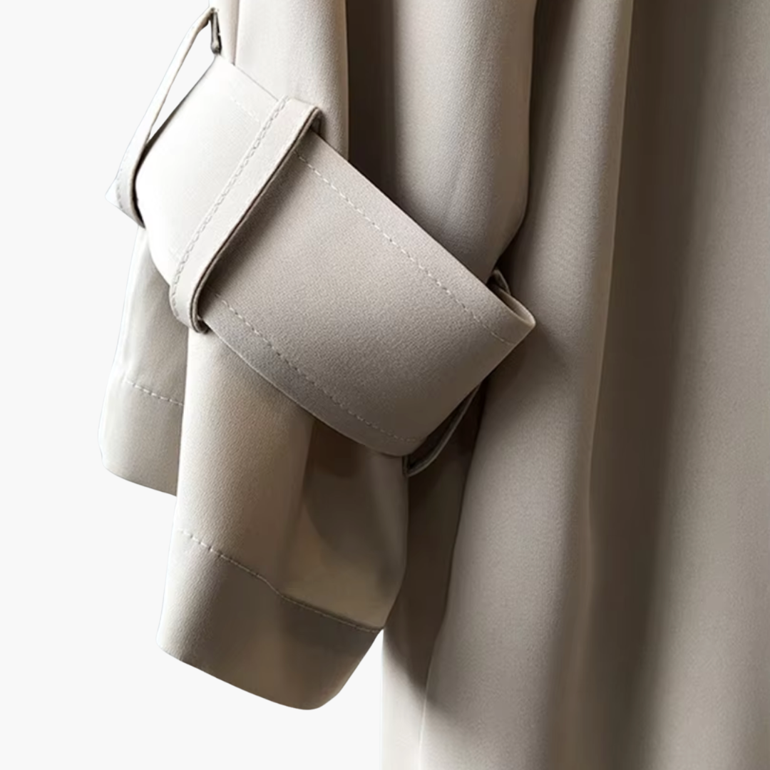 Damen Trenchcoat mit Reverskragen und Doppelknopfverschluss