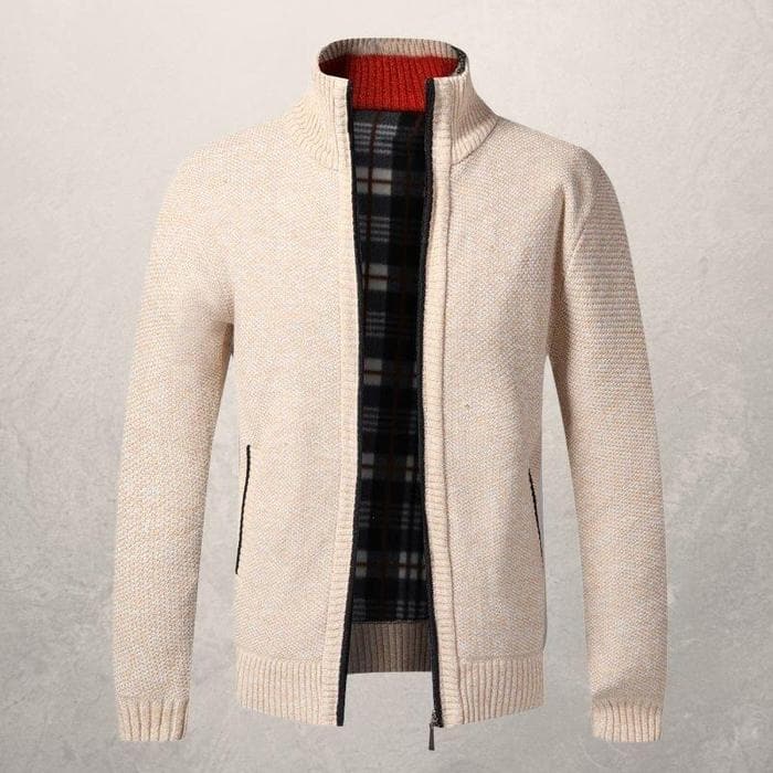 Gemusterte Strickjacke mit Reißverschluss für Herren