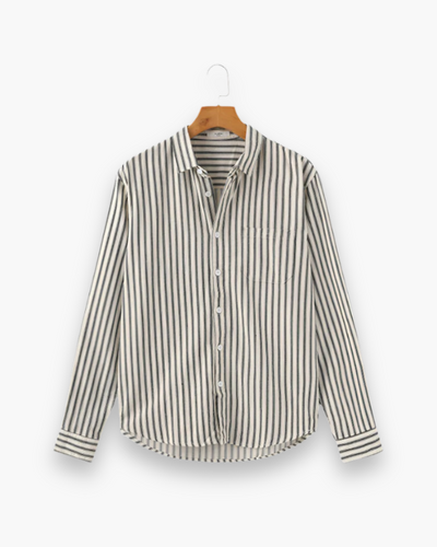 Herren Klassisches Gestreiftes Hemd | Langarm Elegant